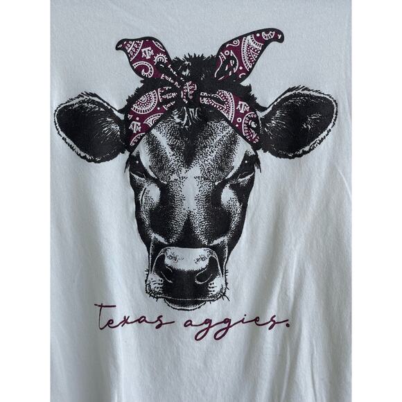 Bella Canvas Cow Texas Aggies ladies L T-Shirt - Picture 2 of 8